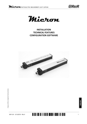 Reer Micron C Installation, Technical Features, Configuration Software