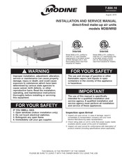 Modine Manufacturing MDB Installation And Service Manual