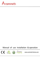 A.caminetti FLAT Premium 90x60 Manual Of Use Installation & Operation