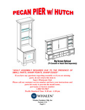 Whalen Pecan pier w/Hutch Instructions Manual