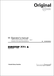 Pottinger EUROTOP 771 A Operator's Manual
