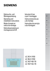 Siemens LC 957 KB 70 Operating And Installation Instructions