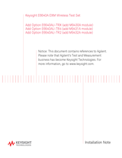 Keysight Technologies E6640A EXM Installation Note
