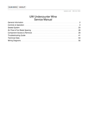 Subzero WOLF UW Series Service Manual