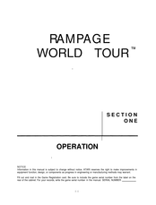 Atari RAMPAGE WORLD TOUR Operation Manual