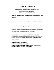 Home Depot ACNS18V Instruction Manual