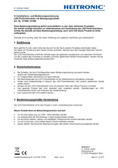 Heitronic 37356 Installation And Operating Instructions Manual