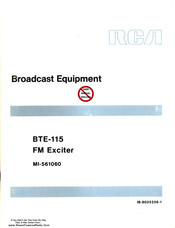 RCA BTE-115 Instructions Manual