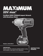 Maximum 20V max 054-2312-8 Instruction Manual