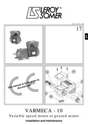 Leroy-Somer VMA 13-400 Installation And Maintenance Manual