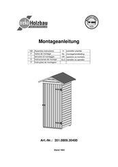 Weka Holzbau 351.0809.30400 Assembly Instructions Manual