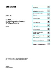 Siemens SIMATIC S7-400 Manual