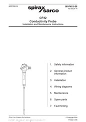 Spirax Sarco CP32 Installation And Maintenance Instructions Manual