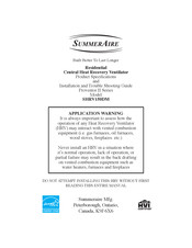 SummerAire Proventor II Series Installation And Troubleshooting Manual