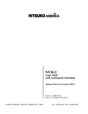 Nitsuko NVM-2 Release Notes