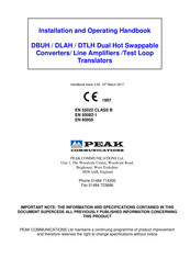 PEAK COMMUNICATIONS DTLH Series Installation And Operating Handbook