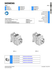 Siemens SIRIUS 3RT2 3 1 Series Operating Instructions Manual