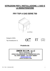 INOX 7CFTG2LA Instructions For Installation, Use And Maintenance Manual