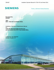 Siemens TC3A-107 Installation, Operation & Maintenance Manual