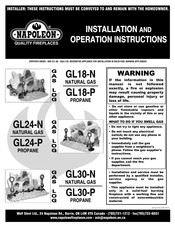 Napoleon GL30P Installation And Operation Instructions Manual