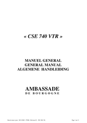 Ambassade CSE 740 VTR General Manual