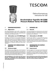 Emerson Tescom 44-2300 Series Instructions For Use Manual