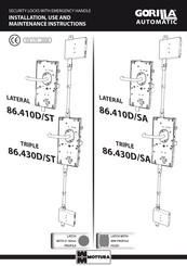 Mottura Gorilla Automatic 86.410D/ST Installation, Use And Maintenance Instructions