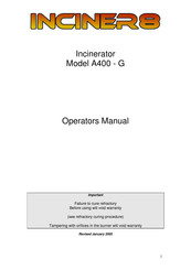 Inciner8 A400-G Operator's Manual