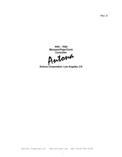 Antona ANC-7030 Quick Start Manual