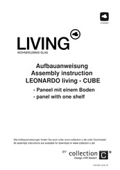 Collection C LEONARDO living CUBE Panel with one shelf Assembly Instruction Manual