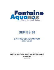Fontaine Aquanox 98 Series Installation And Maintenance Manual