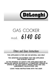 DeLonghi 6140 GG Fitters And Users Instructions
