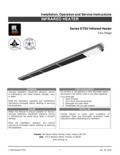 IR Energy ETSV Series Installation, Operation And Service Instructions