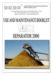 DODA SEPARATOR 2000 Use And Maintenance Booklet