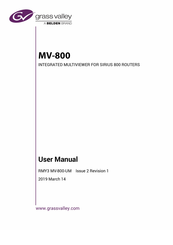 Belden grass valley MV-800-RP User Manual