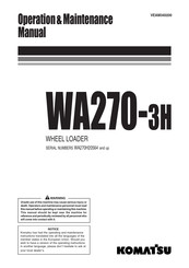 Komatsu WA270-3H Operation & Maintenance Manual
