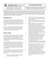 Jordan Valve I & M Mark EW Series Installation & Maintenance Instructions Manual