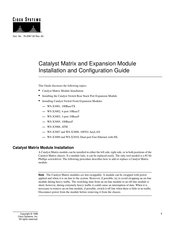 Cisco Catalyst WS-X3002 Installation And Configuration Manual