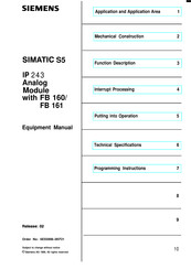 Siemens SIMATIC S5 1P 243 Equipment Manual