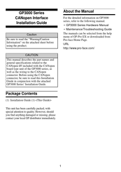 Pro-face AGP3600-U1-D24-CA1M Installation Manual