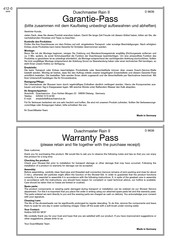 DuschMaster Rain II D 9636 Manual