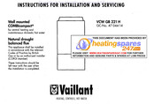 Vaillant VCW GB 221 H Instructions For Installation And Servicing