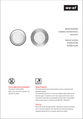 WE-EF EVC339-FS LED Installation And Maintenance Instructions Manual