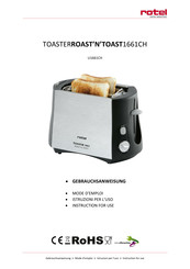 Rotel TOASTERROAST'N'TOAST1661CH Instructions For Use Manual