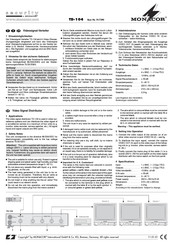 Monacor TD-104 Manual