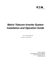 Eaton Matrix Telecom Inverter System Installation And Operation Manual