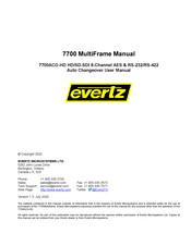 evertz 7700ACO-HD User Manual
