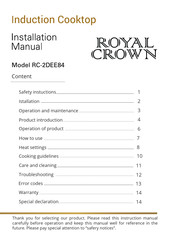 Royal Crown RC-2DEE84 Installation Manual