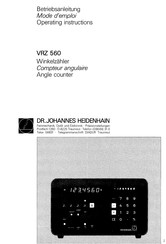 DR. JOHANNES HEIDENHAIN VRZ 560 Operating Instructions Manual