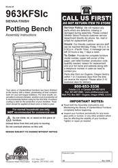 Garden Wood Furniture SIENNA FINISH 963KFSIc Assembly Instructions Manual